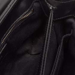 Saint Laurent Black Matelassé Leather Mini Loulou Shoulder Bag