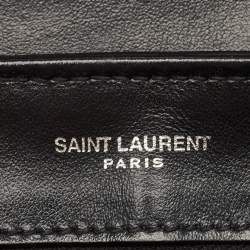 Saint Laurent Black Matelassé Leather Mini Loulou Shoulder Bag