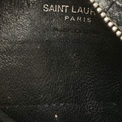مملوكة مسبقًا Saint Laurent Black Croc Embossed Leather Blogger Crossbody Bag