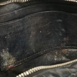 مملوكة مسبقًا Saint Laurent Black Croc Embossed Leather Blogger Crossbody Bag