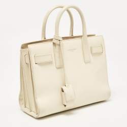 Saint Laurent Cream Leather Nano Classic Sac De Jour Tote