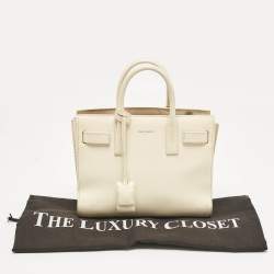 Saint Laurent Cream Leather Nano Classic Sac De Jour Tote