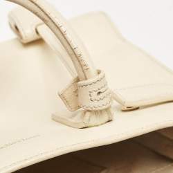 Saint Laurent Cream Leather Nano Classic Sac De Jour Tote