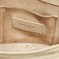 Saint Laurent Cream Leather Nano Classic Sac De Jour Tote