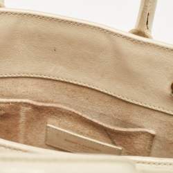 Saint Laurent Cream Leather Nano Classic Sac De Jour Tote
