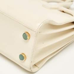 Saint Laurent Cream Leather Nano Classic Sac De Jour Tote