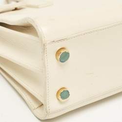 Saint Laurent Cream Leather Nano Classic Sac De Jour Tote