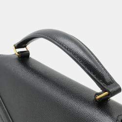 Saint Laurent Paris Black   Leather Cassandra Shoulder Bag