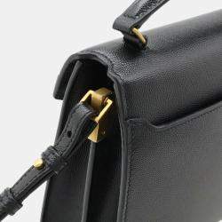 Saint Laurent Paris Black   Leather Cassandra Shoulder Bag