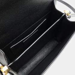 Saint Laurent Paris Black   Leather Cassandra Shoulder Bag