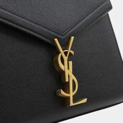 Saint Laurent Paris Black   Leather Cassandra Shoulder Bag