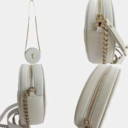 Saint Laurent Ivory Leather Shoulder Bag