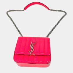 Saint Laurent Pink Leather Chain Crossbody Bag
