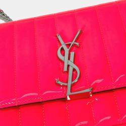 Saint Laurent Pink Leather Chain Crossbody Bag