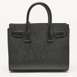 Pre Owned Saint Laurent Black Leather Nano Classic Sac De Jour Tote