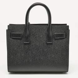 Pre Owned Saint Laurent Black Leather Nano Classic Sac De Jour Tote
