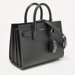 Pre Owned Saint Laurent Black Leather Nano Classic Sac De Jour Tote