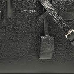 Pre Owned Saint Laurent Black Leather Nano Classic Sac De Jour Tote