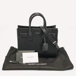 Pre Owned Saint Laurent Black Leather Nano Classic Sac De Jour Tote