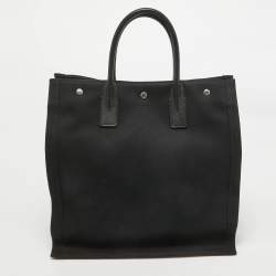 Saint Laurent Black Fabric Rive Gauche Vertical Tote