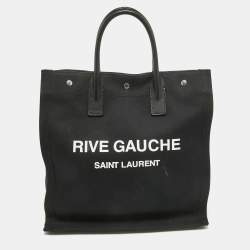 Saint Laurent Black Fabric Rive Gauche Vertical Tote