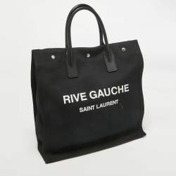 Saint Laurent Black Fabric Rive Gauche Vertical Tote