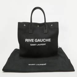Saint Laurent Black Fabric Rive Gauche Vertical Tote
