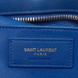 Saint Laurent Blue Leather Baby Monogram Cabas Bag