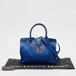 Saint Laurent Blue Leather Baby Monogram Cabas Bag