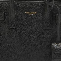 Pre Owned Saint Laurent Black Leather Nano Classic Sac De Jour Tote