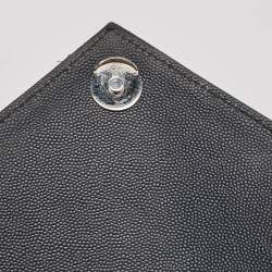 Pre Owned Saint Laurent Navy Blue Mix Matelassé Leather Medium Envelope Chain Shoulder Bag