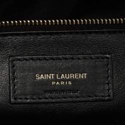 Pre Owned Saint Laurent Olive Green Quilted Leather Puffer Sade Envelope Clutch
