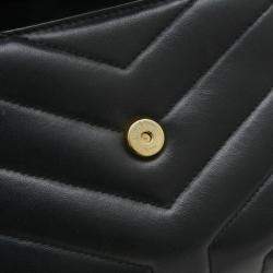 Saint Laurent Black Leather Lulu Toy Shoulder Bag