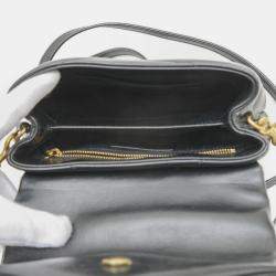 Saint Laurent Black Leather Lulu Toy Shoulder Bag
