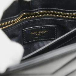 Saint Laurent Black Leather Lulu Toy Shoulder Bag