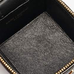 Pre Owned Saint Laurent Green Cube Quilted Patent Leather Mini Carré on Chain