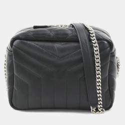 Saint Laurent Black Leather Lulu Shoulder Bag