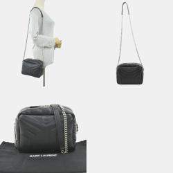 Saint Laurent Black Leather Lulu Shoulder Bag