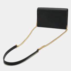 Saint Laurent Black Leather Kate Tassel Chain Wallet Shoulder Bag