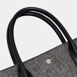 Saint Laurent Gray/Black Shoulder Tote Bag
