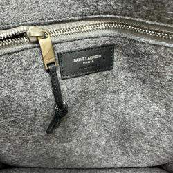 Saint Laurent Gray/Black Shoulder Tote Bag