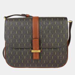 Saint Laurent Brown Leather Le Monogram Satchel Shoulder Bag