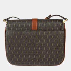 Saint Laurent Brown Leather Le Monogram Satchel Shoulder Bag