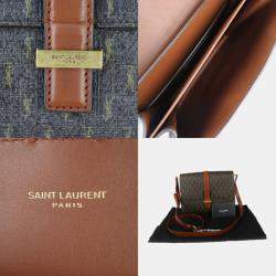 Saint Laurent Brown Leather Le Monogram Satchel Shoulder Bag