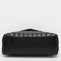Pre Owned Saint Laurent Black Matelassé Leather Medium Loulou Shoulder Bag