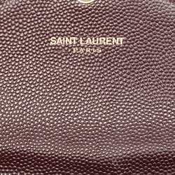 Saint Laurent Burgundy Leather Cassandre Continental Wallet