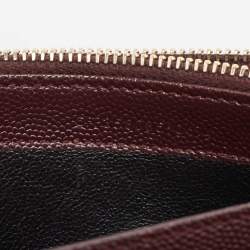 Saint Laurent Burgundy Leather Cassandre Continental Wallet
