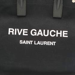 Pre Owned Saint Laurent Black Canvas and Leather North South Rive Gauche Tote