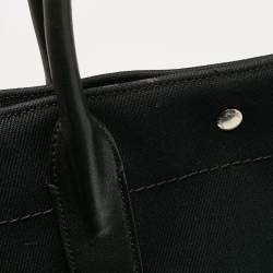 Pre Owned Saint Laurent Black Canvas and Leather North South Rive Gauche Tote