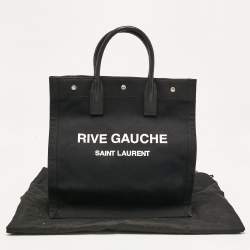 Pre Owned Saint Laurent Black Canvas and Leather North South Rive Gauche Tote